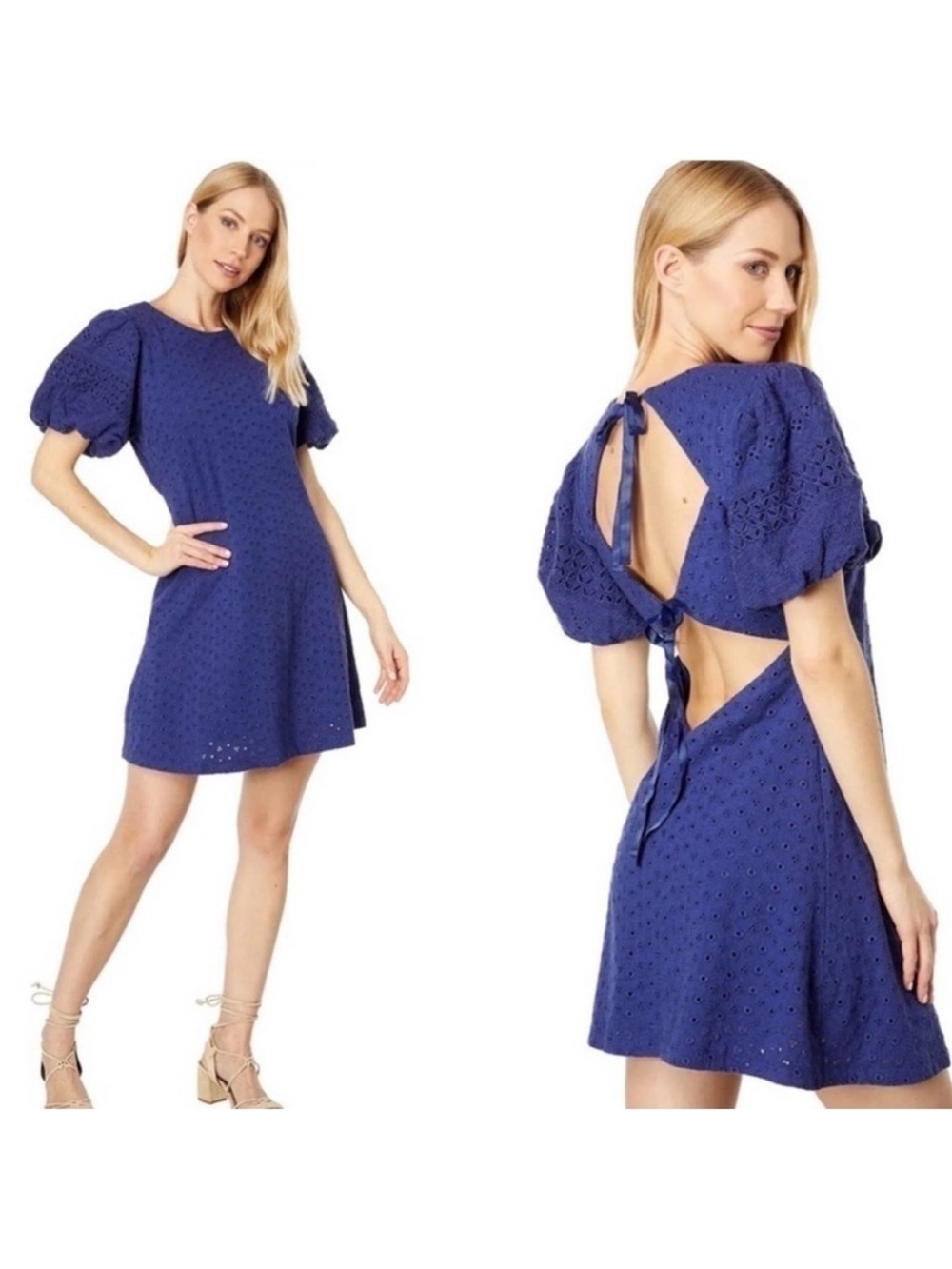 NWT FREE PEOPLE Apricot Rose Mini Dress Navy Small